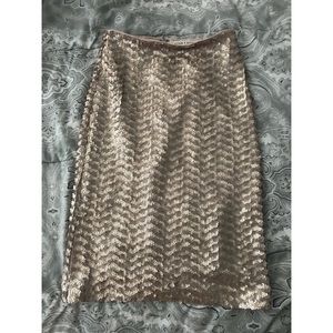 Alice + Olivia Gold Sequin Pencil Skirt